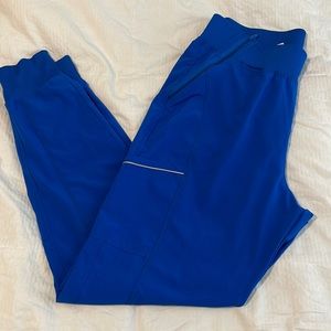 Bright Blue infinity scrub joggers. Size Large Tall.